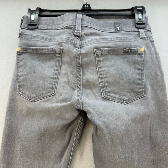 7 For All Mankind Jeans Women's 26 (2) Grey The Skinny 26 Ankle Zip Normcore - Picture 3 of 15